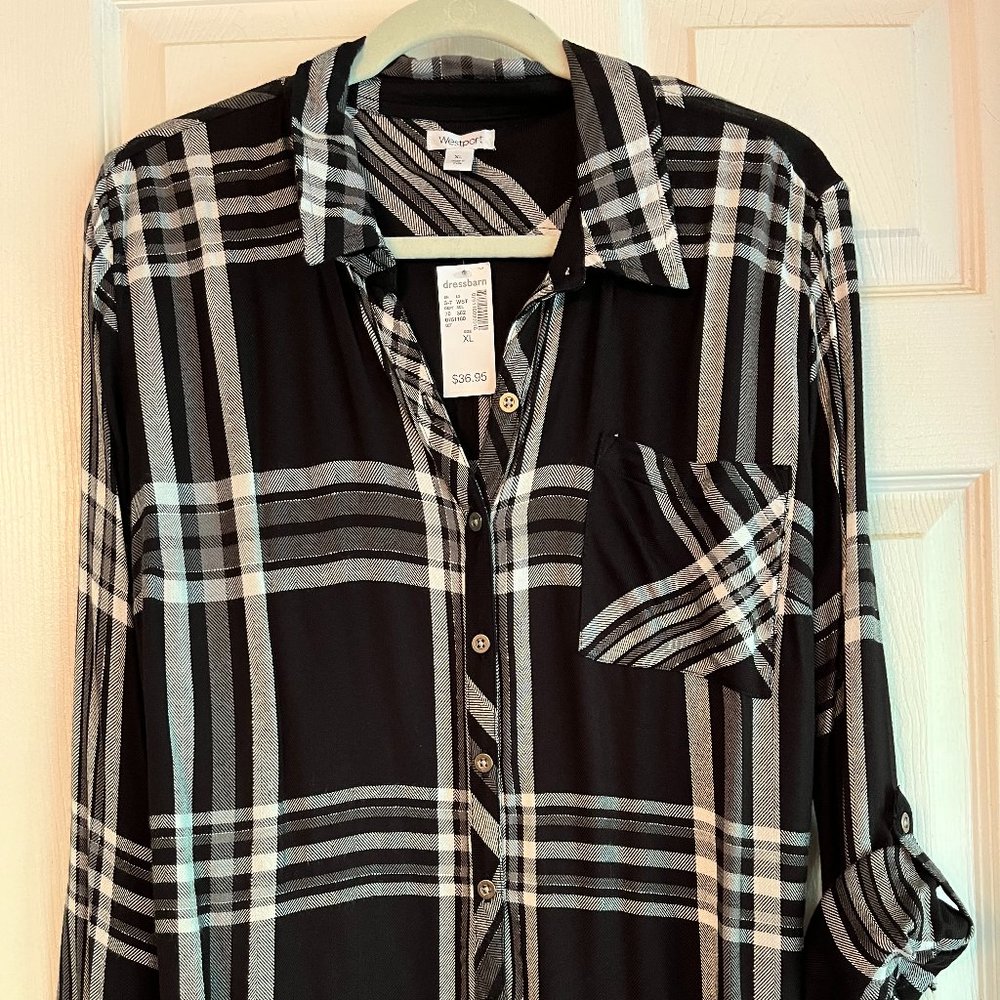 Women's Dress Barn Westport XL Long Sleeve Top Black NWT